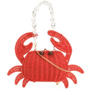 NWT Tommy bahama Red Crab-Shaped Woven Bag